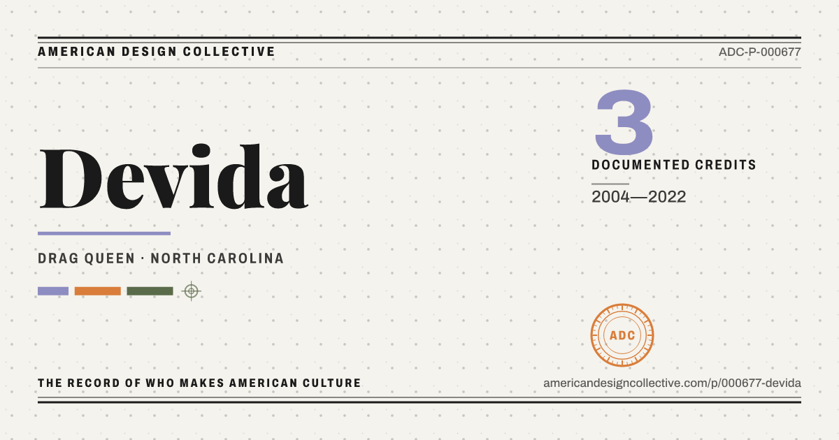 Registry card for Devida: the ADC seal, Devida, and how much is on record.