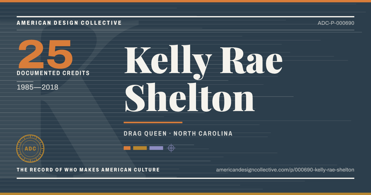 Registry card for Kelly Rae Shelton: the ADC seal, Kelly Rae Shelton, and how much is on record.