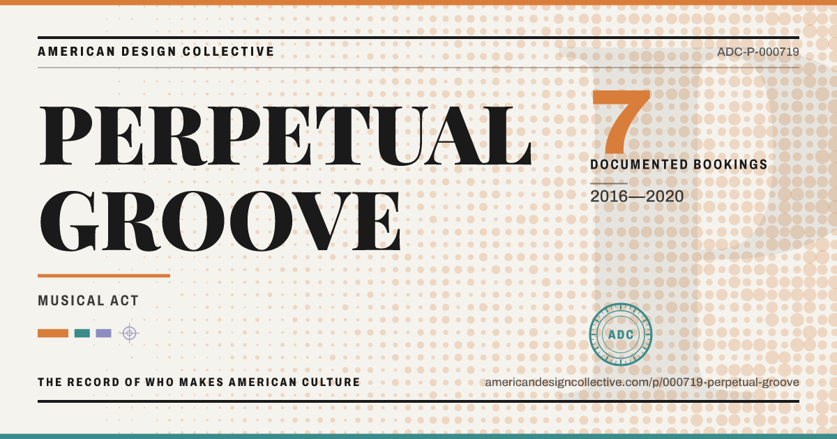 Registry card for PERPETUAL GROOVE: the ADC seal, PERPETUAL GROOVE, and how much is on record.