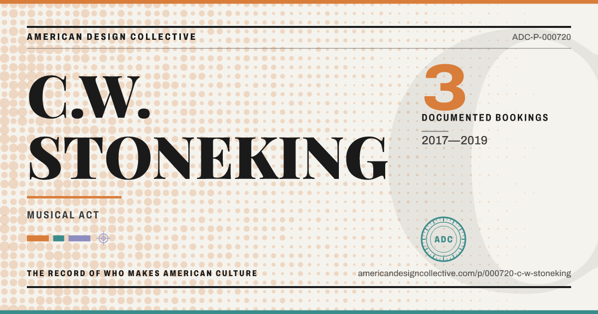 Registry card for C.W. STONEKING: the ADC seal, C.W. STONEKING, and how much is on record.