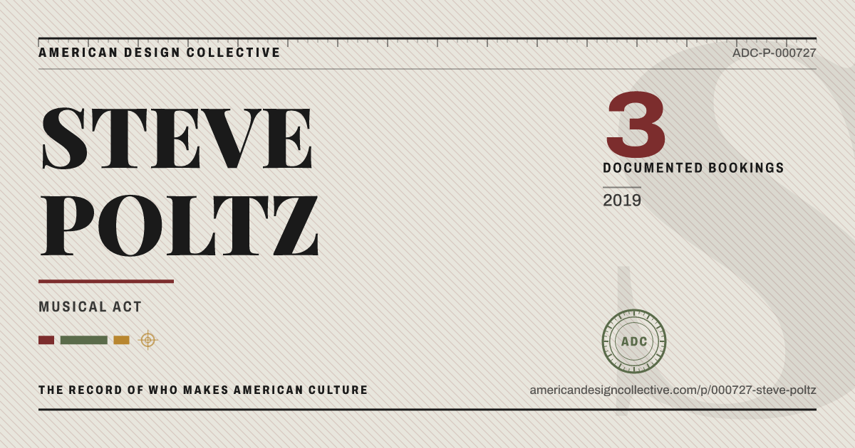 Registry card for STEVE POLTZ: the ADC seal, STEVE POLTZ, and how much is on record.