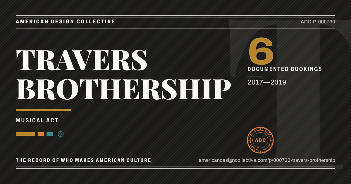 Registry card for TRAVERS BROTHERSHIP: the ADC seal, TRAVERS BROTHERSHIP, and how much is on record.