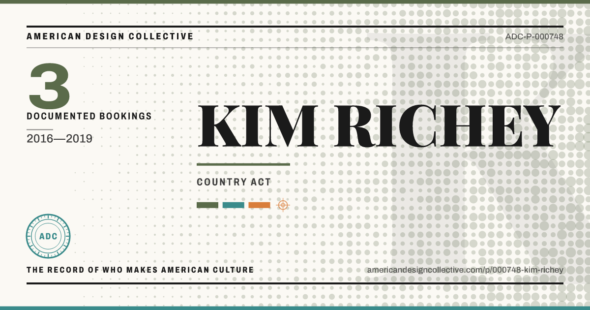 Registry card for KIM RICHEY: the ADC seal, KIM RICHEY, and how much is on record.