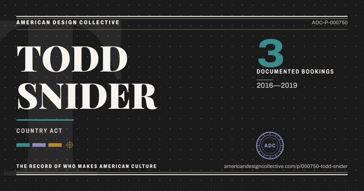 Registry card for TODD SNIDER: the ADC seal, TODD SNIDER, and how much is on record.
