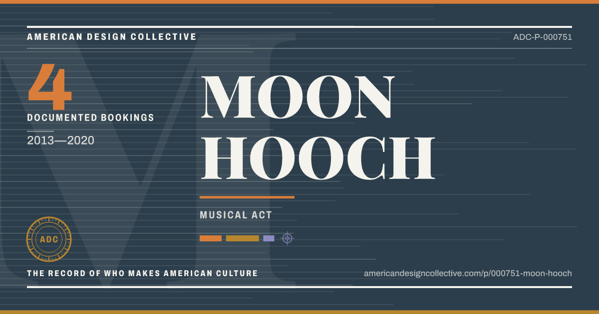 Registry card for MOON HOOCH: the ADC seal, MOON HOOCH, and how much is on record.