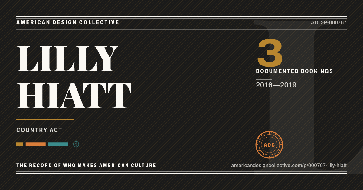 Registry card for LILLY HIATT: the ADC seal, LILLY HIATT, and how much is on record.