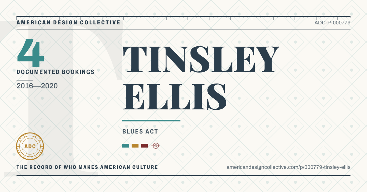 Registry card for TINSLEY ELLIS: the ADC seal, TINSLEY ELLIS, and how much is on record.