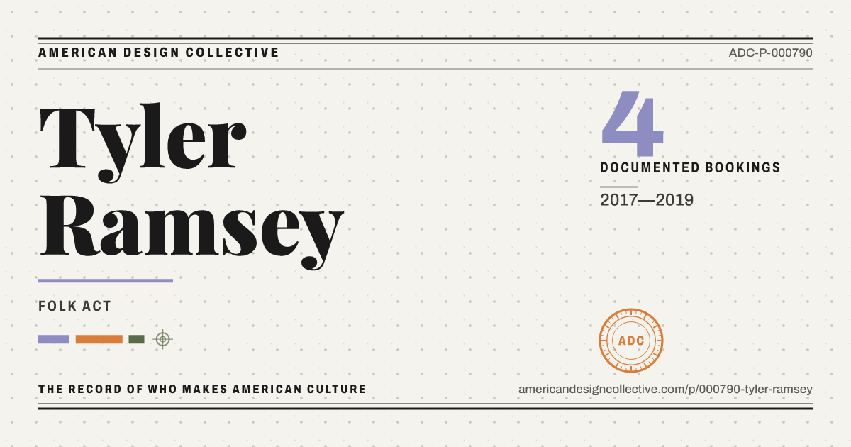 Registry card for Tyler Ramsey: the ADC seal, Tyler Ramsey, and how much is on record.