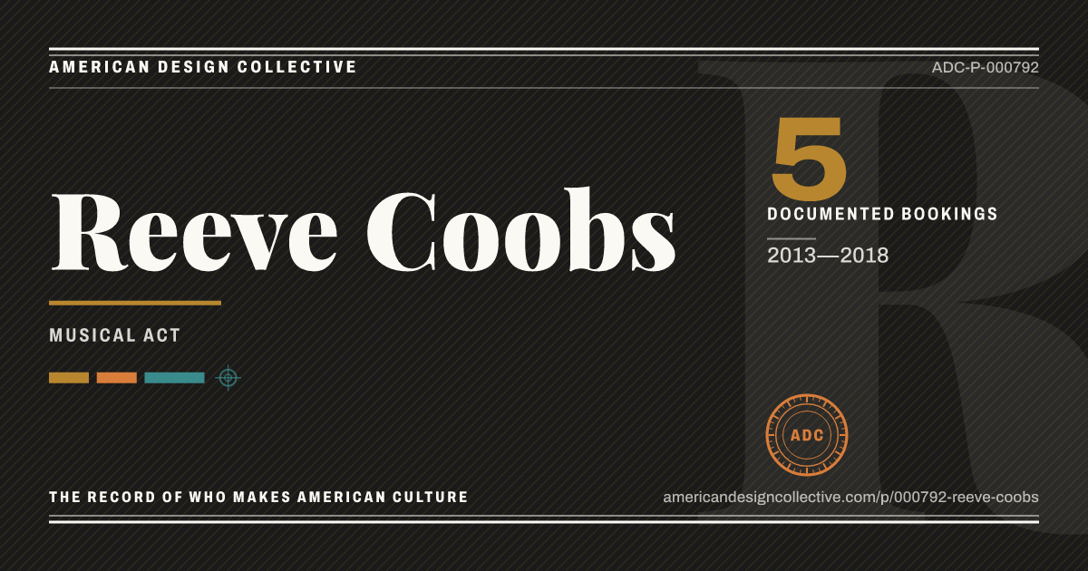 Registry card for Reeve Coobs: the ADC seal, Reeve Coobs, and how much is on record.