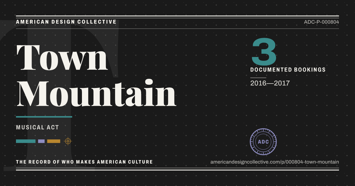 Registry card for Town Mountain: the ADC seal, Town Mountain, and how much is on record.