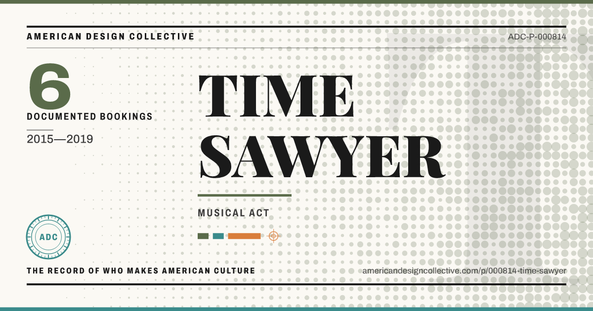 Registry card for TIME SAWYER: the ADC seal, TIME SAWYER, and how much is on record.