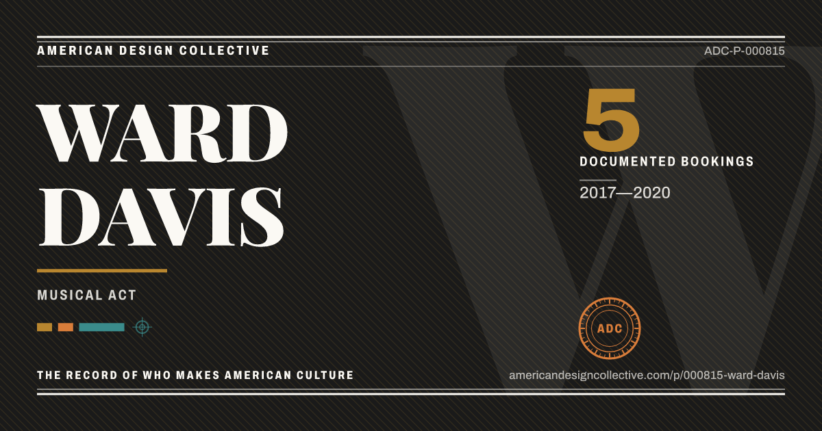 Registry card for WARD DAVIS: the ADC seal, WARD DAVIS, and how much is on record.