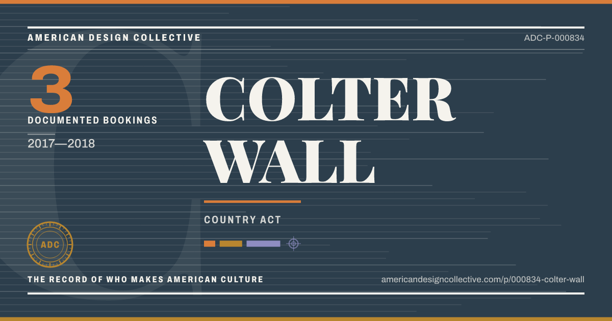 Registry card for COLTER WALL: the ADC seal, COLTER WALL, and how much is on record.