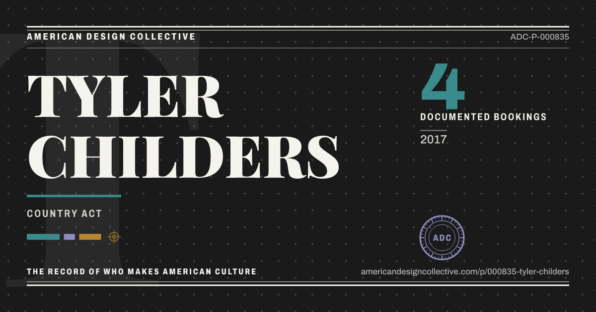 Registry card for TYLER CHILDERS: the ADC seal, TYLER CHILDERS, and how much is on record.
