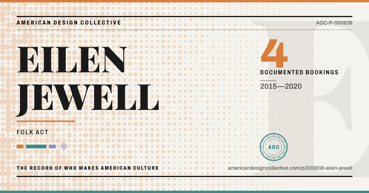 Registry card for EILEN JEWELL: the ADC seal, EILEN JEWELL, and how much is on record.