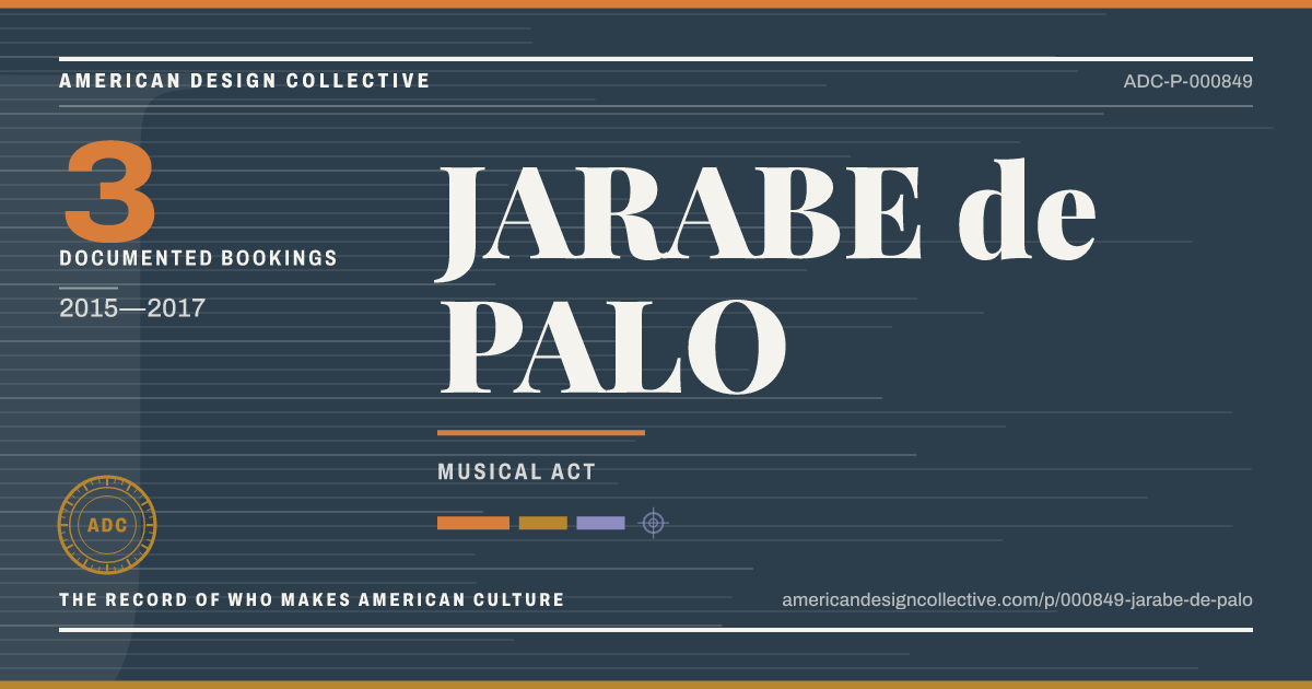 Registry card for JARABE de PALO: the ADC seal, JARABE de PALO, and how much is on record.