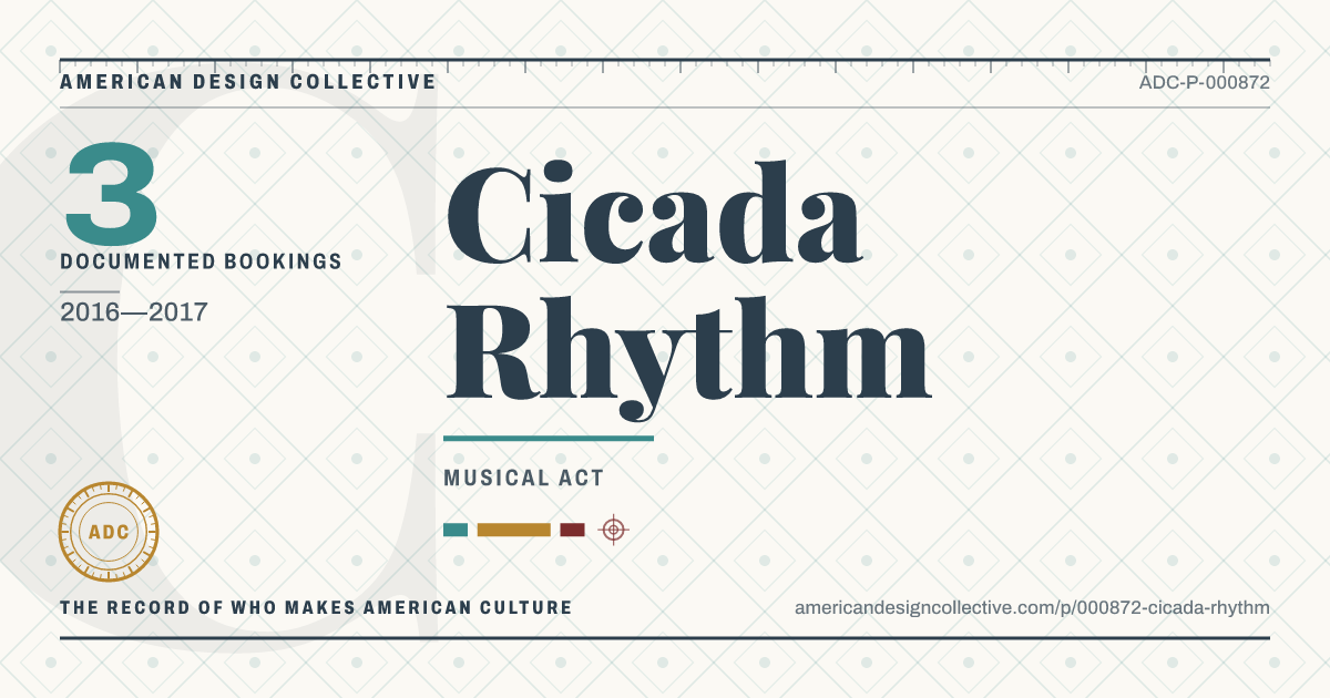 Registry card for Cicada Rhythm: the ADC seal, Cicada Rhythm, and how much is on record.