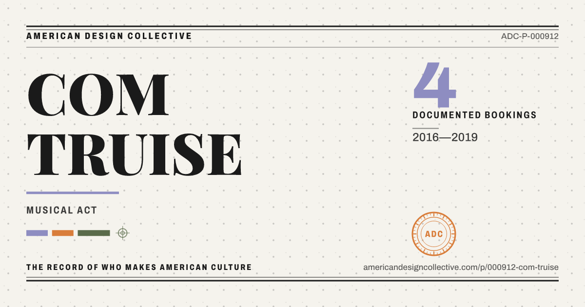 Registry card for COM TRUISE: the ADC seal, COM TRUISE, and how much is on record.