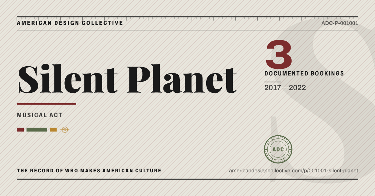 Registry card for Silent Planet: the ADC seal, Silent Planet, and how much is on record.