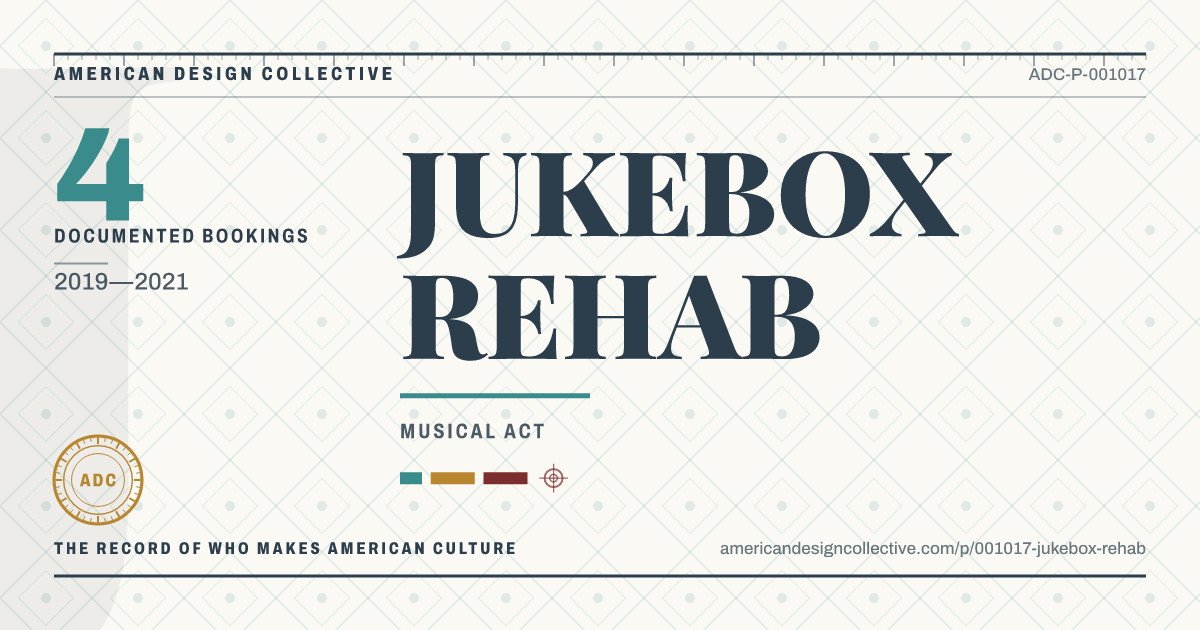 Registry card for JUKEBOX REHAB: the ADC seal, JUKEBOX REHAB, and how much is on record.