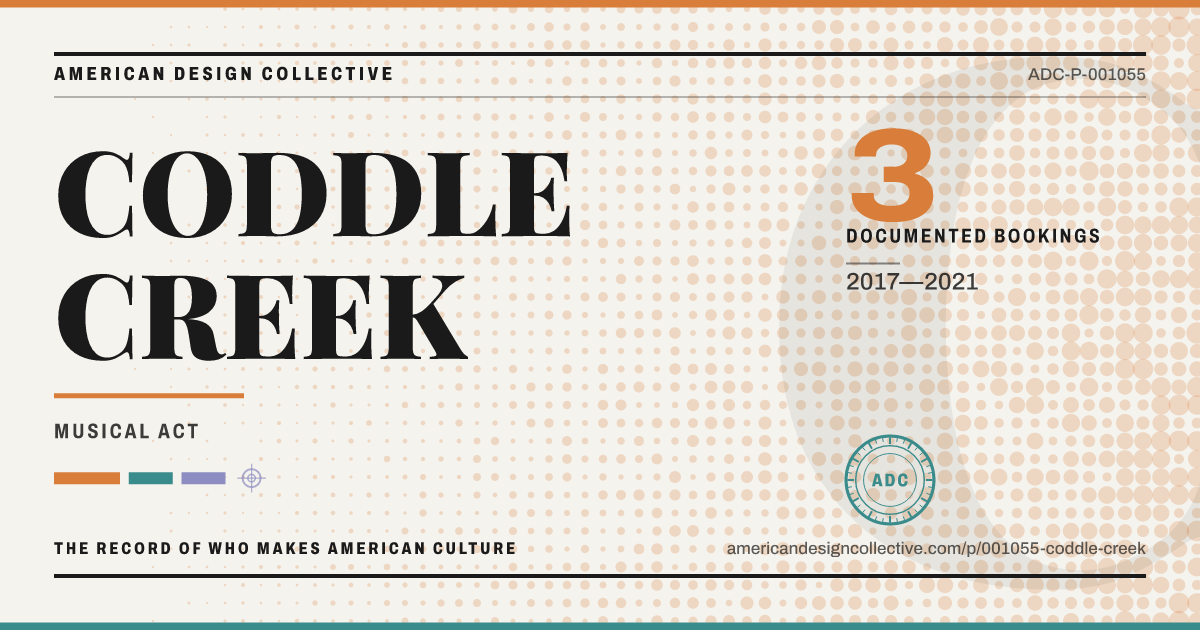 Registry card for CODDLE CREEK: the ADC seal, CODDLE CREEK, and how much is on record.
