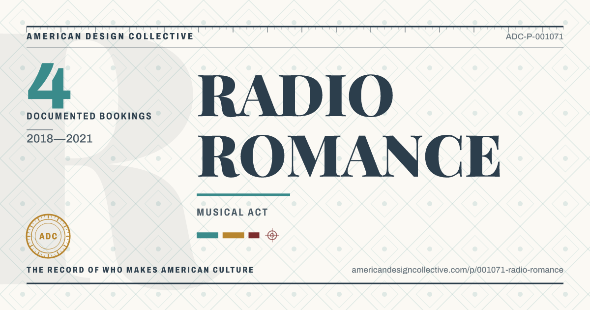 Registry card for RADIO ROMANCE: the ADC seal, RADIO ROMANCE, and how much is on record.