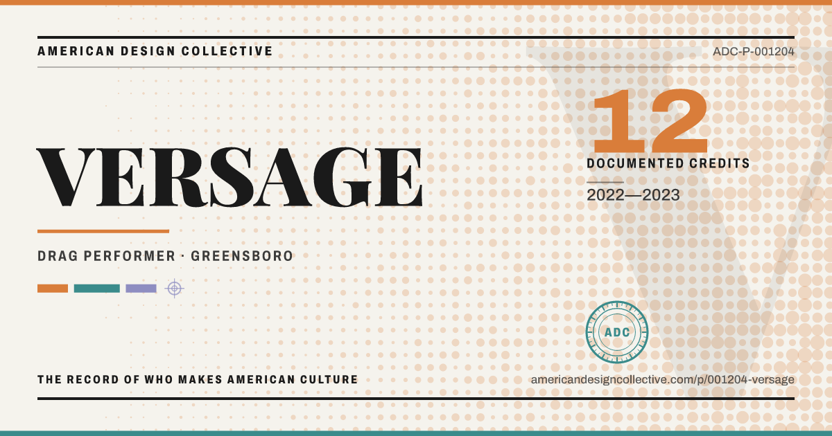 Registry card for VERSAGE: the ADC seal, VERSAGE, and how much is on record.