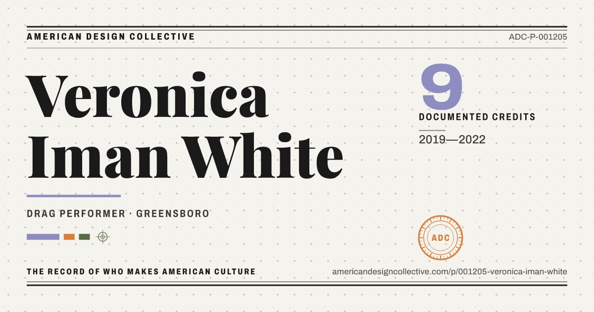 Registry card for Veronica Iman White: the ADC seal, Veronica Iman White, and how much is on record.