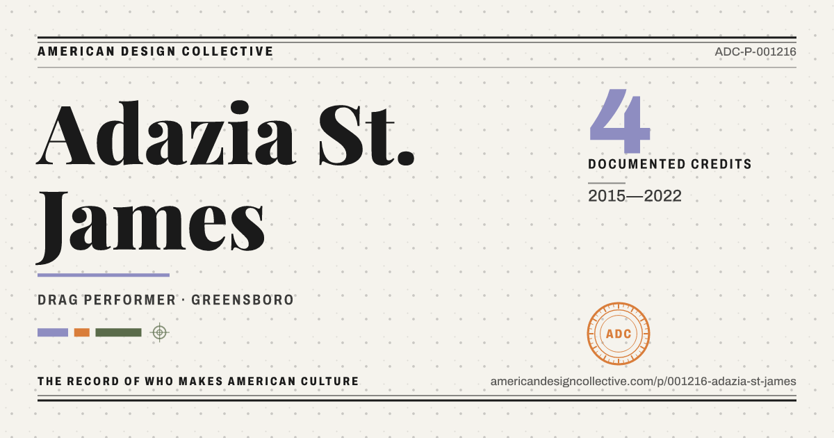 Registry card for Adazia St. James: the ADC seal, Adazia St. James, and how much is on record.