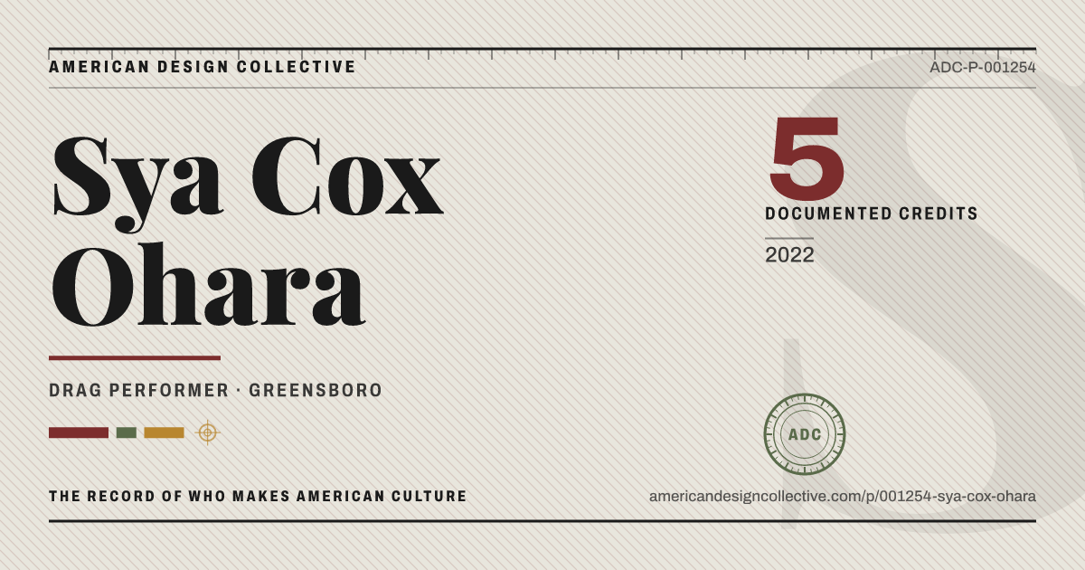 Registry card for Sya Cox Ohara: the ADC seal, Sya Cox Ohara, and how much is on record.