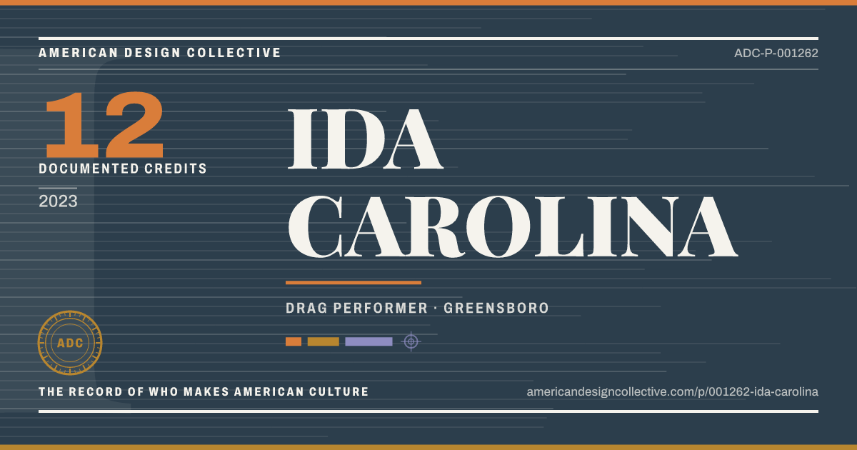 Registry card for IDA CAROLINA: the ADC seal, IDA CAROLINA, and how much is on record.