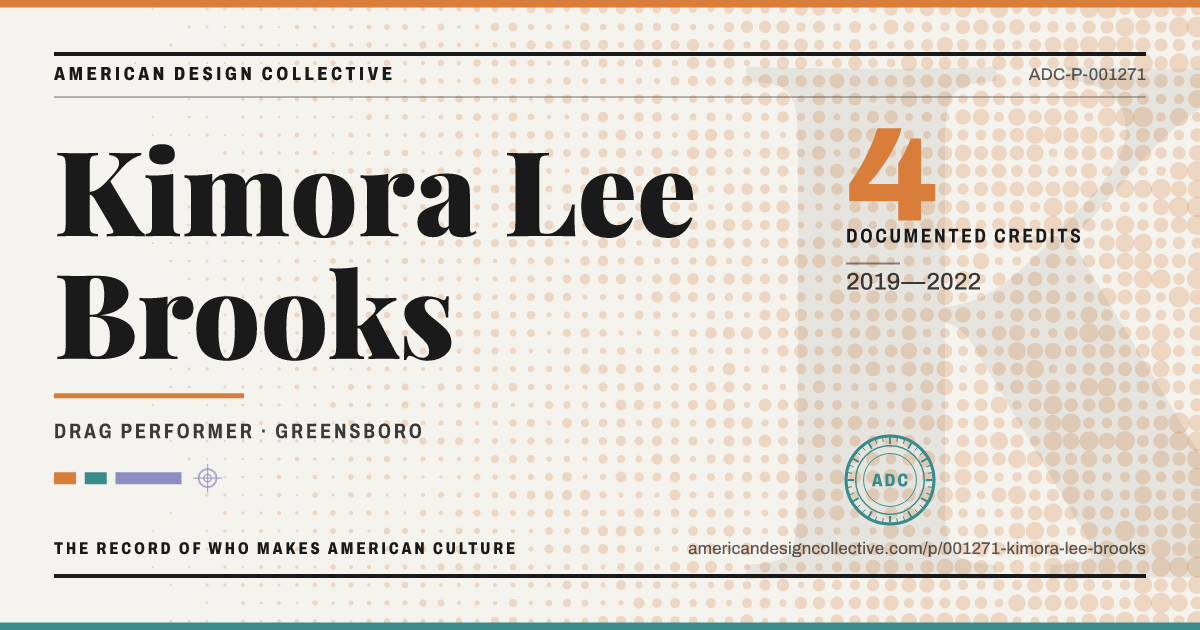 Registry card for Kimora Lee Brooks: the ADC seal, Kimora Lee Brooks, and how much is on record.