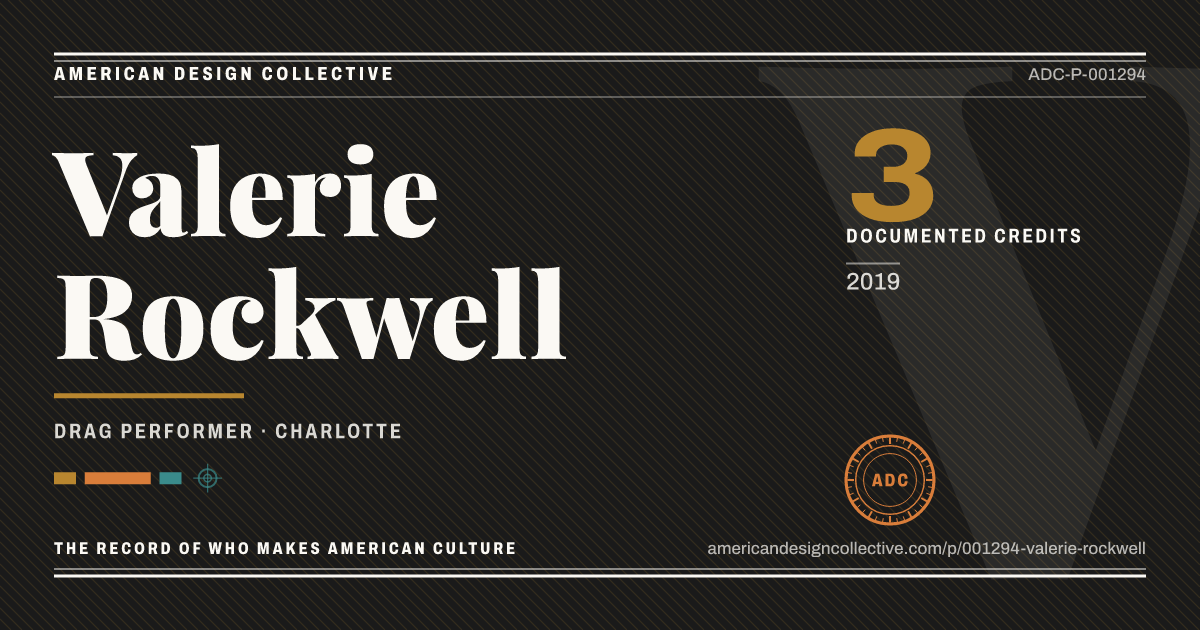 Registry card for Valerie Rockwell: the ADC seal, Valerie Rockwell, and how much is on record.