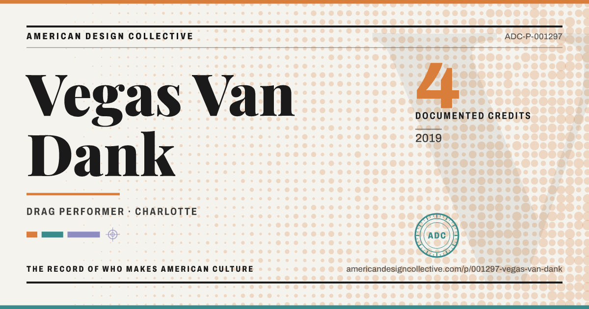 Registry card for Vegas Van Dank: the ADC seal, Vegas Van Dank, and how much is on record.