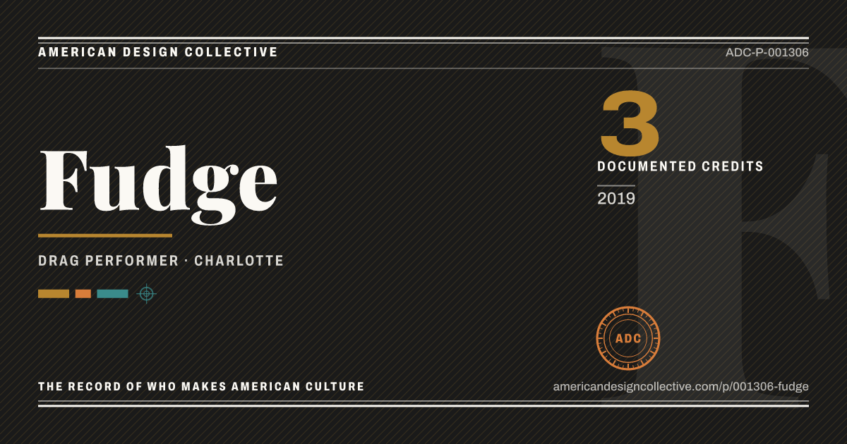 Registry card for Fudge: the ADC seal, Fudge, and how much is on record.