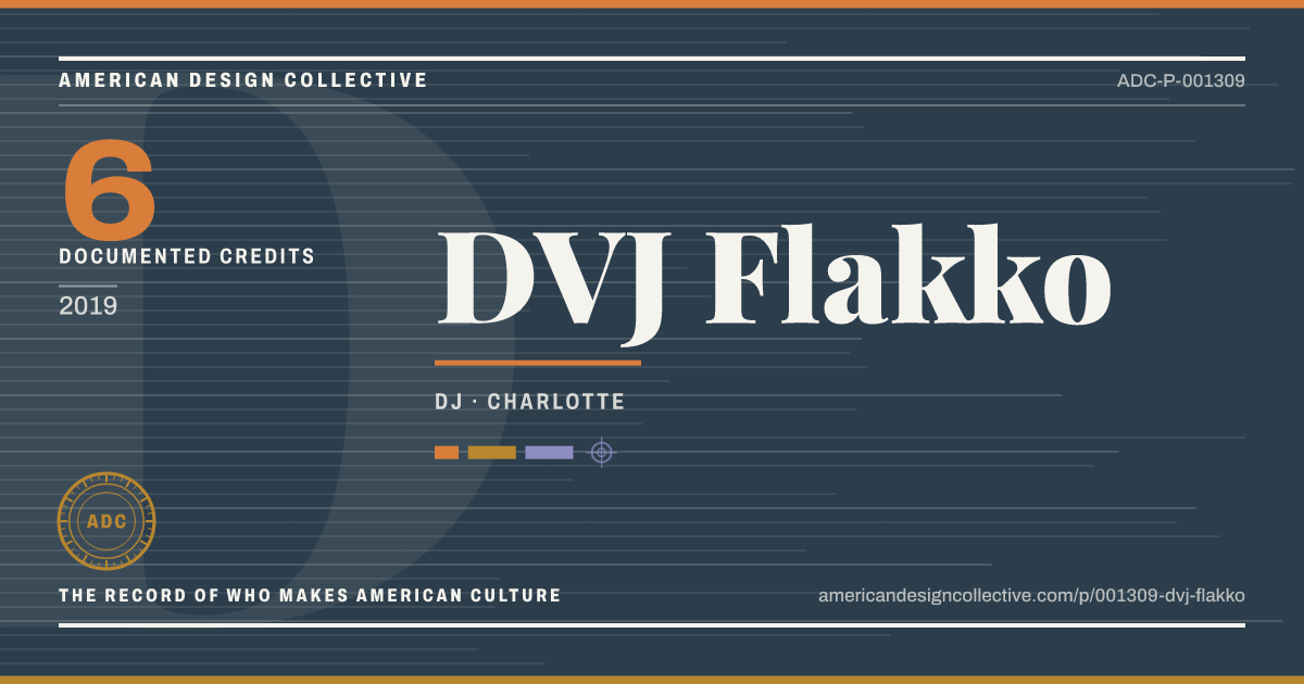 Registry card for DVJ Flakko: the ADC seal, DVJ Flakko, and how much is on record.