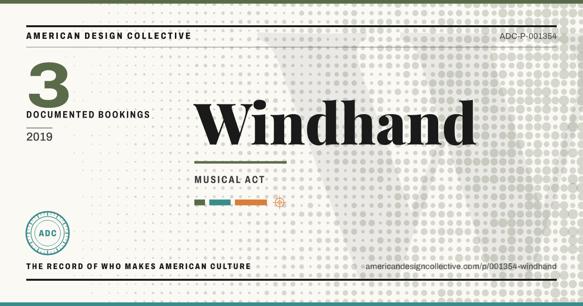 Registry card for Windhand: the ADC seal, Windhand, and how much is on record.