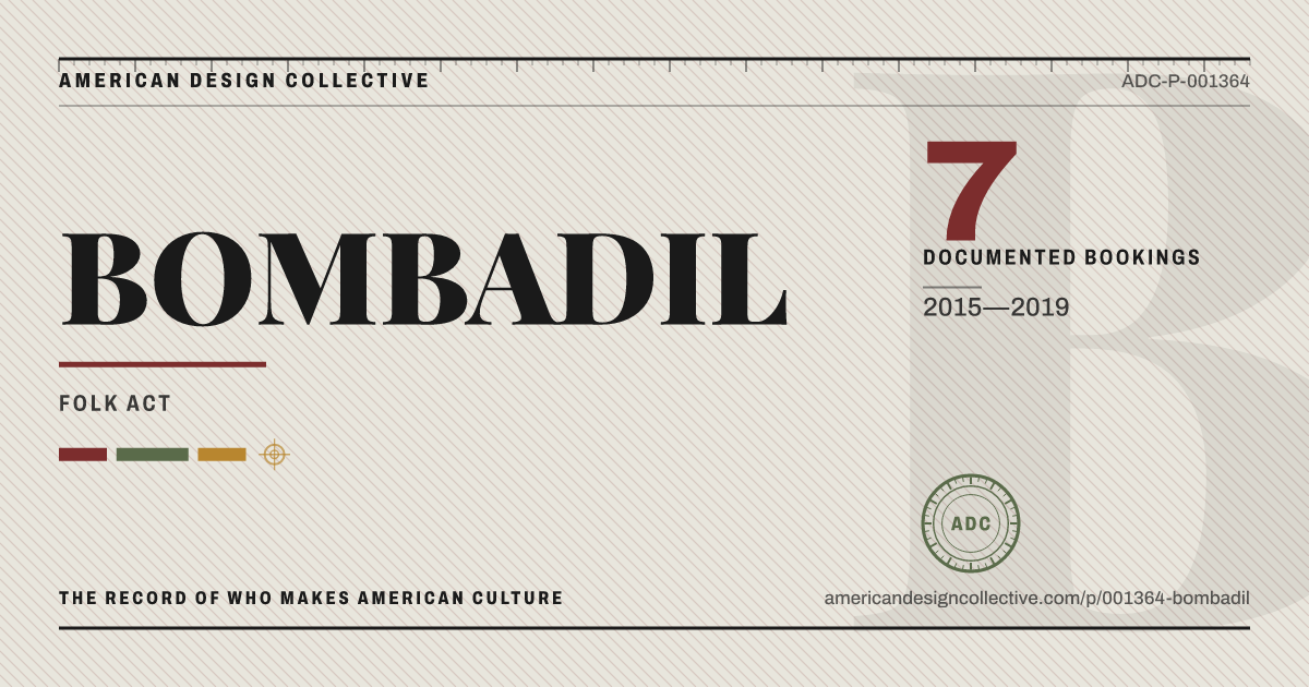 Registry card for BOMBADIL: the ADC seal, BOMBADIL, and how much is on record.