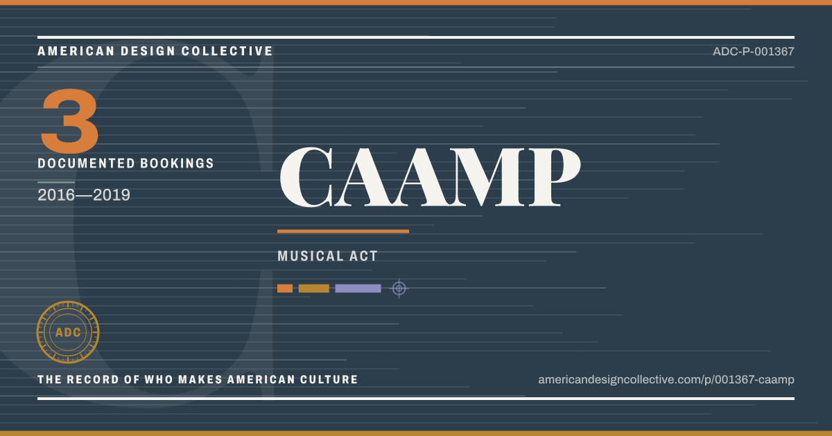 Registry card for CAAMP: the ADC seal, CAAMP, and how much is on record.