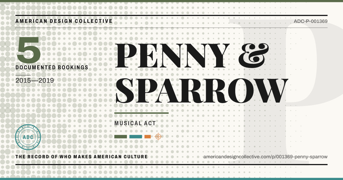 Registry card for PENNY & SPARROW: the ADC seal, PENNY & SPARROW, and how much is on record.
