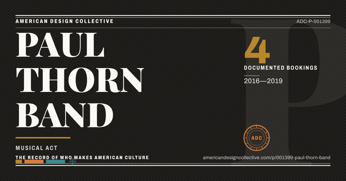 Registry card for PAUL THORN BAND: the ADC seal, PAUL THORN BAND, and how much is on record.