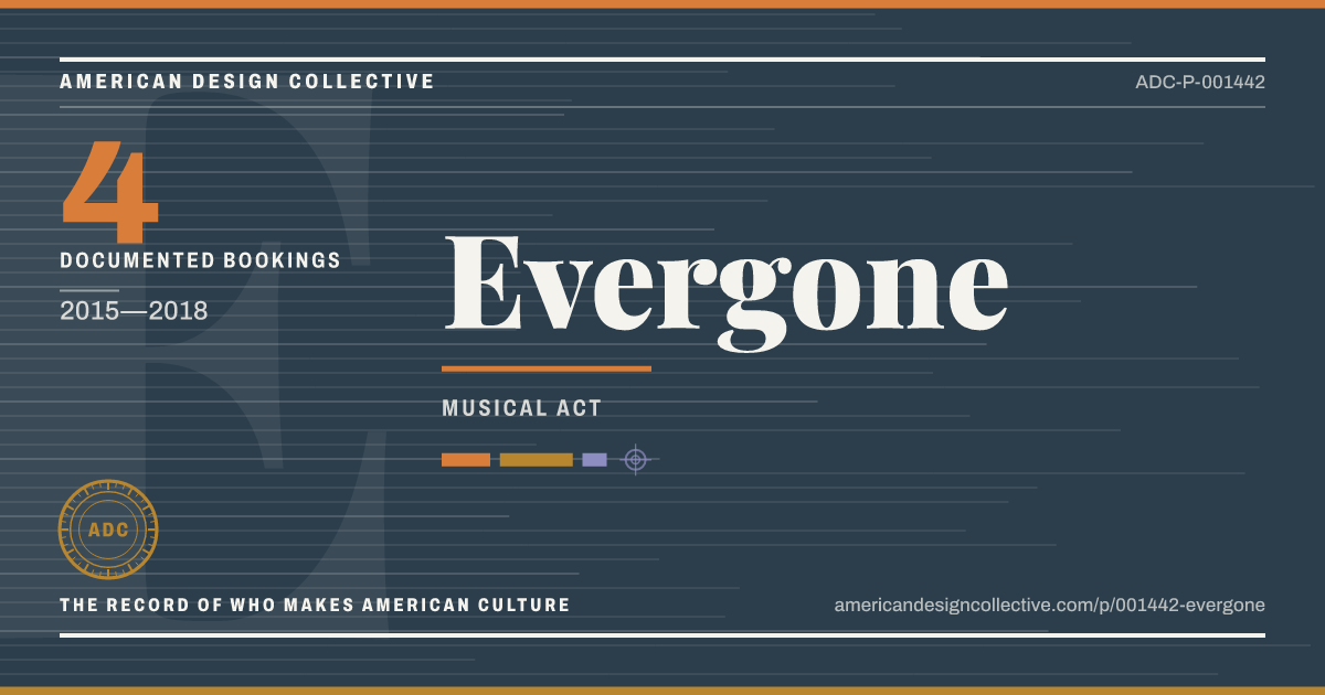 Registry card for Evergone: the ADC seal, Evergone, and how much is on record.