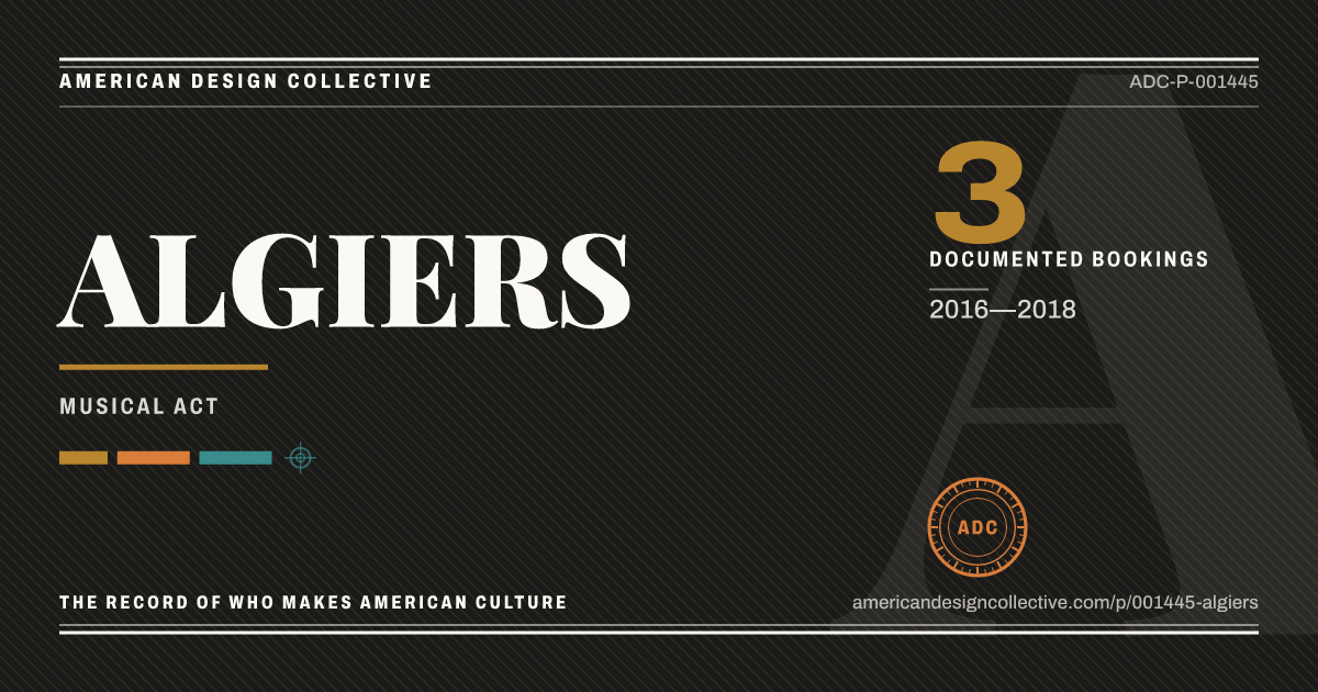 Registry card for ALGIERS: the ADC seal, ALGIERS, and how much is on record.