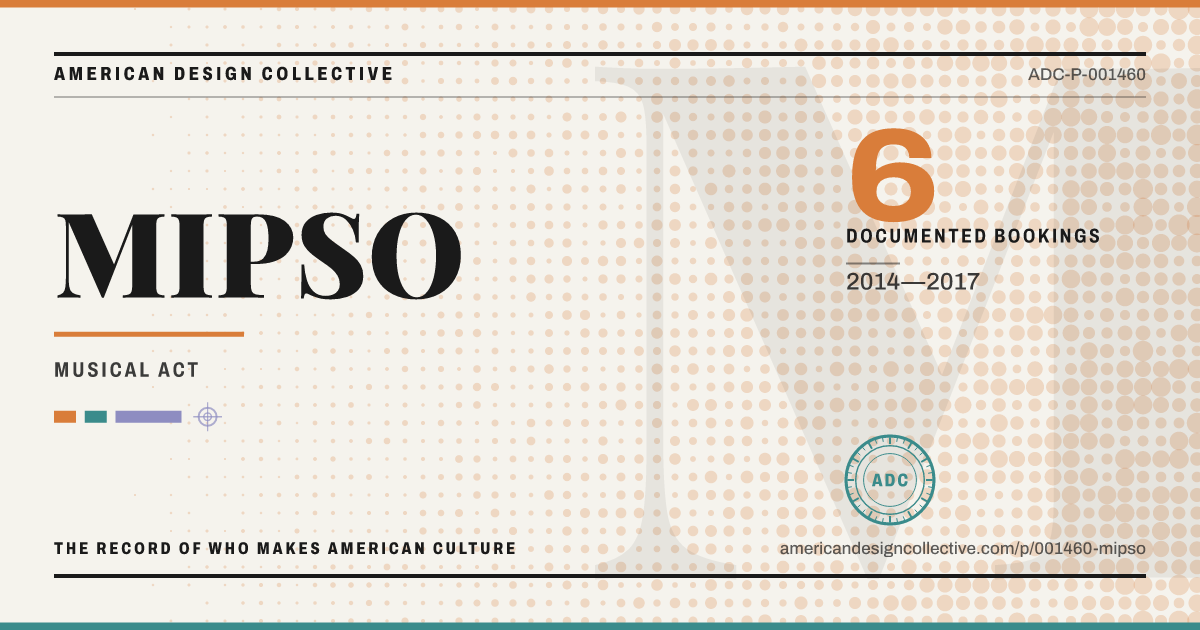 Registry card for MIPSO: the ADC seal, MIPSO, and how much is on record.