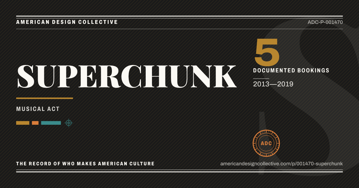 Registry card for SUPERCHUNK: the ADC seal, SUPERCHUNK, and how much is on record.