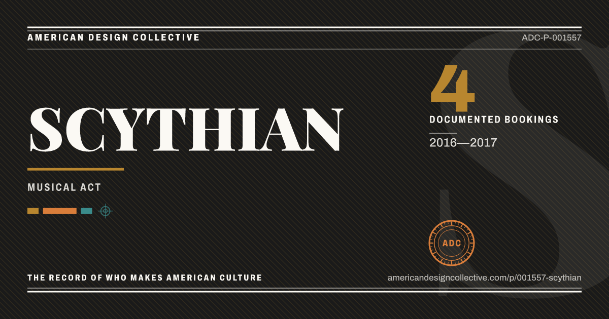 Registry card for SCYTHIAN: the ADC seal, SCYTHIAN, and how much is on record.