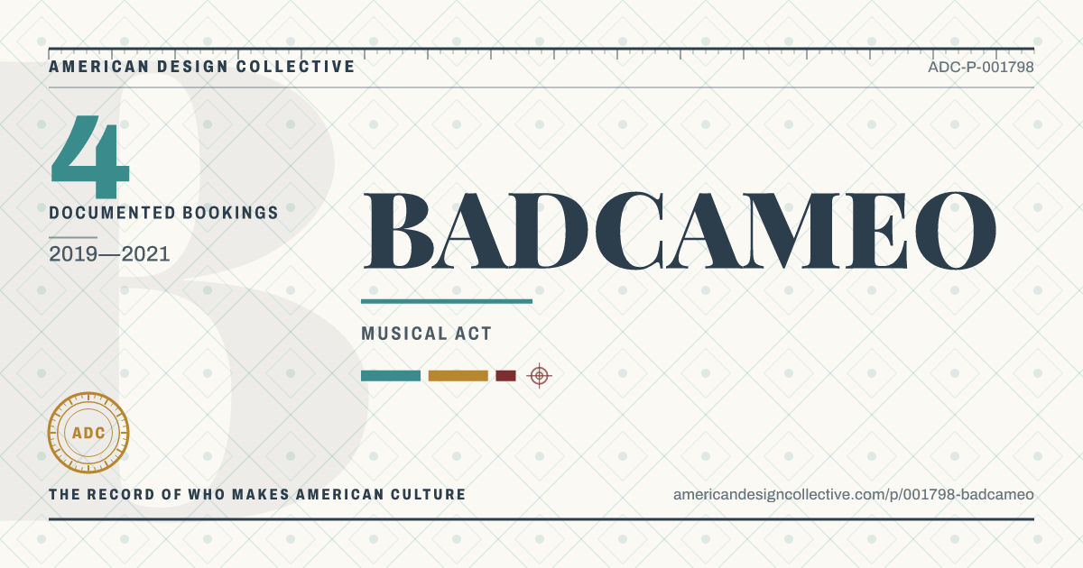 Registry card for BADCAMEO: the ADC seal, BADCAMEO, and how much is on record.