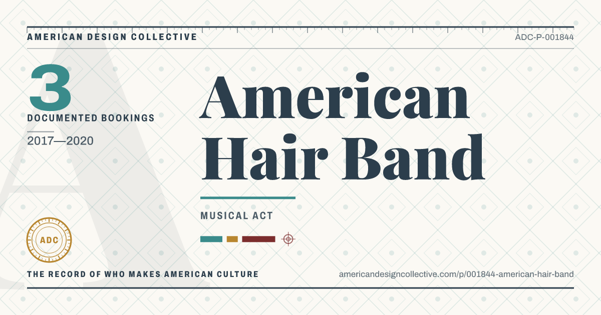 Registry card for American Hair Band: the ADC seal, American Hair Band, and how much is on record.