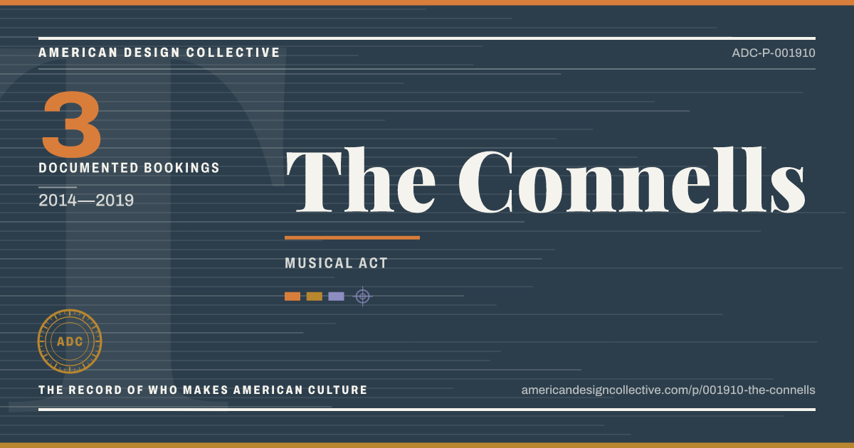 Registry card for The Connells: the ADC seal, The Connells, and how much is on record.
