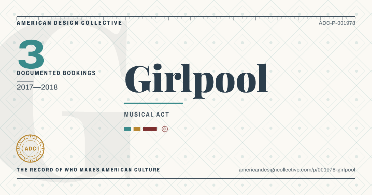 Registry card for Girlpool: the ADC seal, Girlpool, and how much is on record.